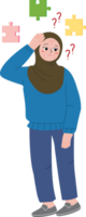 Elderly Man Forgetting Daily Routine Due to Memory Loss png