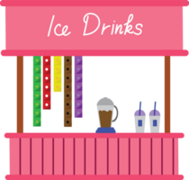 Small Pop Ice Stand with Colorful Drinks in Transparent Containers png
