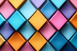 Vibrant Geometric Pattern with Colorful Diamond Shapes for Modern Design photo