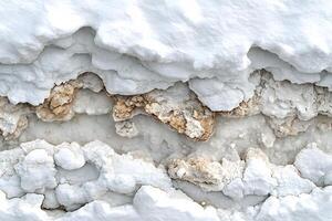 Textured Snow and Ice Layers in Winter Landscape for Natural Design Inspiration photo