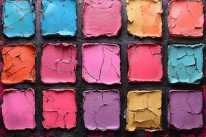 Vibrant Colorful Paint Palette Texture for Creative Design Projects photo