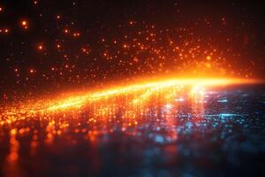 Glowing Particle Horizon Abstract Energy and Light Concept for Digital Design photo