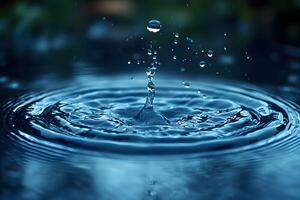Water Drop Splash on Rippling Surface - Nature's Serenity for Meditation and Relaxation Design photo