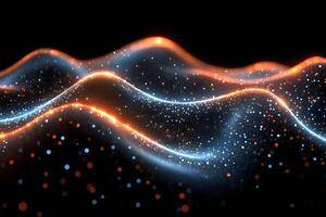 Abstract Digital Waveform with Glowing Particles for Modern Design photo