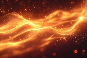 Abstract Glowing Waves with Sparkling Particles for a Futuristic Design photo