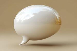 Minimalist 3D Speech Bubble Design for Communication and Technology Concepts photo