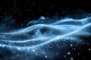 Mystical Cosmic Landscape with Glittering Starry Waves - Abstract Design for Art Prints photo