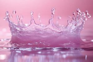 Pink Water Splash Crown - Abstract Art and Design for Cards or Posters photo