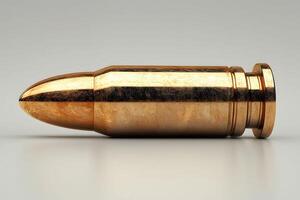Golden Bullet Close-Up for Ammunition and Security Concepts in Design photo