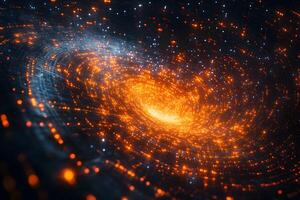 Cosmic Vortex of Twinkling Stars and Glowing Galactic Lights in Deep Space photo