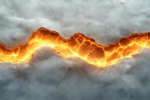 Dynamic Crack in Concrete with Glowing Lava Effect for Creative Backgrounds and Textures photo