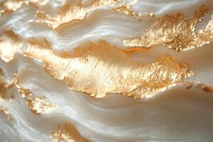 Abstract Gold and White Wave Texture - Luxurious Design for Art Prints, Backgrounds, and Decor photo