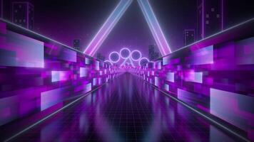 Retro 80s Style Game Tunnel and Rotating Shapes video