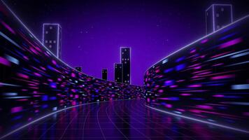 Retro 80s Style Game Tunnel with Turns video