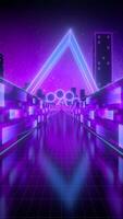 Moving Forward Inside Neon 80s Style Game Tunnel video