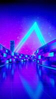 Blue and Violet Synthwave 80s Style Game Tunnel with Turns video