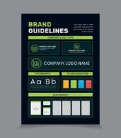 A4 Brand Guidelines Poster Layout, Brand identity Template. vector