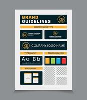 A4 Brand Guidelines Poster Layout, Simple style and modern Brand Guidelines, Brand identity vector