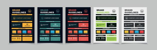 A4 Brand Guidelines Poster Layout, Simple style and modern Brand Guidelines, Brand identity Template. vector