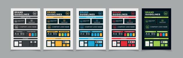 Brand Guidelines Poster Layout, Simple style and modern Brand Guidelines, Brand identity Template. vector