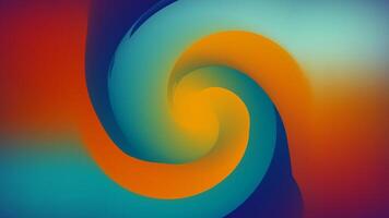 Vibrant abstract swirl with smooth color gradients blending orange, teal, blue and red tones, Ideal for digital designs, presentations or backdrops vector