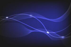 Futuristic abstract background featuring smooth glowing blue wave lines on a dark gradient backdrop, ideal for tech and digital themes vector