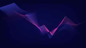 Abstract background 3D Dynamic pink and blue line wave pattern, Digital technology concept vector