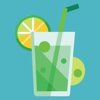 Lime drink in a glass vector