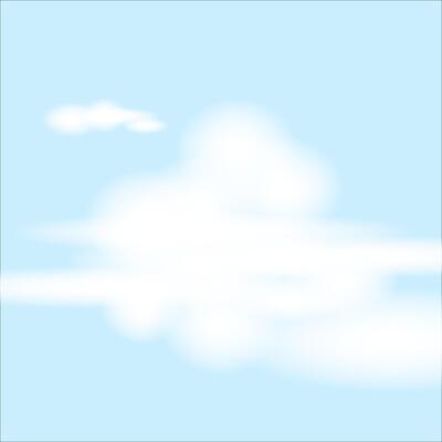 Blue sky background with white clouds.