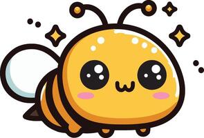 A cartoon bee with a big smile on its face vector