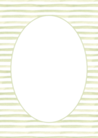 Watercolor Card template with green stripes, horizontal Lines or Brush Strokes. Circular frame in retro style. Perfect for cards, posters, party invitations or menu. png