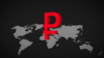 Ruble currency symbol animation video