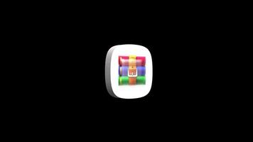 WinRAR icon animation on a alpha background video