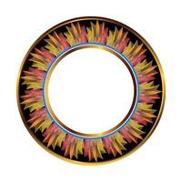 Luxury gold circle frame border design background vector