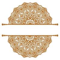 Luxury mandala gold vintage title frame swirl for text background wedding invitation card element vector