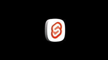 Svelte framework icon animation on a alpha background video