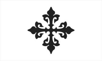 Ornate black cross religious symbol design element vector