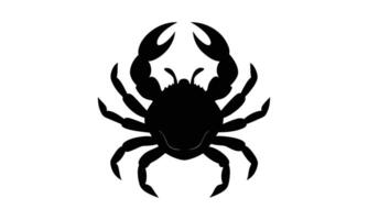 Black silhouette crab ocean animal design vector