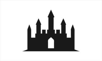 Majestic castle silhouette simple design icon vector