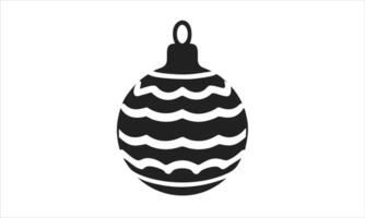 Simple black and white christmas ornament icon vector
