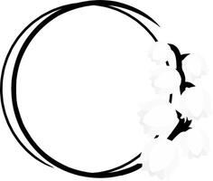 White Lily of the Valley in a Circle Frame Design vector