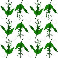 Seamless Pattern of White Lily of the Valley Flowes vector