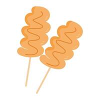 Odeng Korean Food Illustration Fishcake on Stick vector