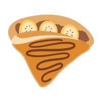 crepes or blinis with chocolate cream illustration vector