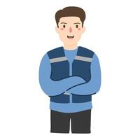 electrical engineer arms crossed vector