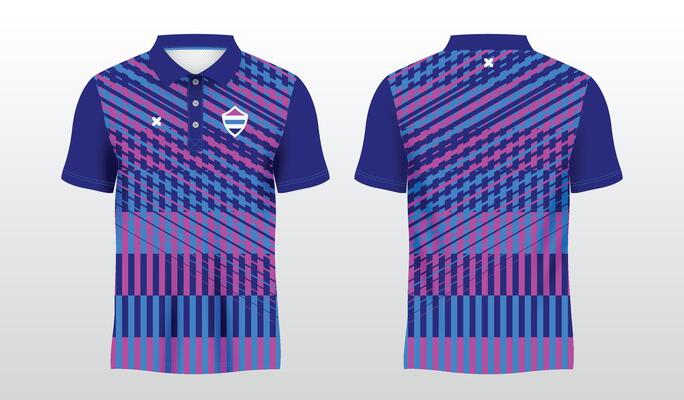 blue and purple for sport polo shirt sublimation jersey template
