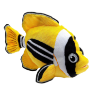 Soft Toy Butterflyfish in Side View with Vibrant Colors and Detailed Texture, Ideal for Kids and Collectors png