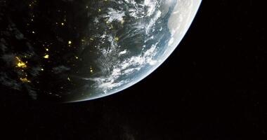 CGI displays a view of Earth from space at night video