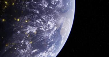 Artistic CGI displays a view of Earth from space video