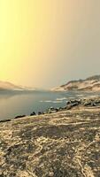 CGI coastline of Antarctica with stones and ice video